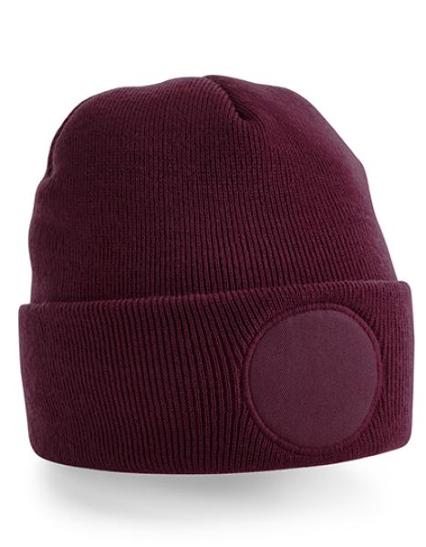 Patch-Beanie mit rundem Patch - verschiedene Farben - Gr. Onesize